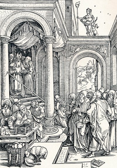 Neitsyen esitys temppelissä, 1506 1906 tekijältä Albrecht Dürer