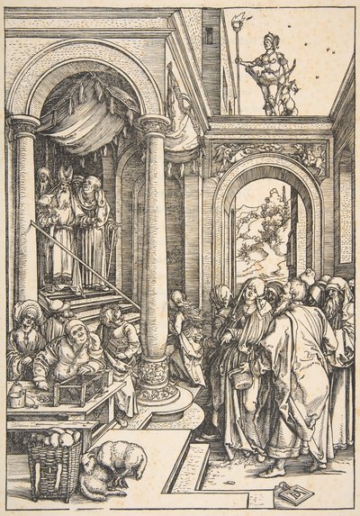 Neitsyen esitys temppelissä, Neitsyen elämästä, n. 1503. tekijältä Albrecht Dürer