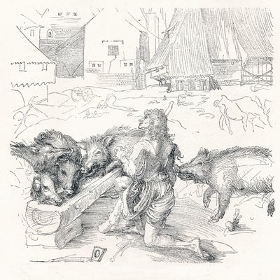 Tuhlaajapoika, c1497, 1906 tekijältä Albrecht Dürer