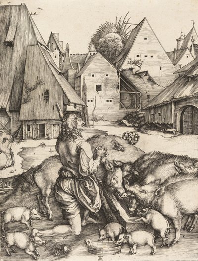 Tuhlaajapoika, n. 1496. tekijältä Albrecht Dürer