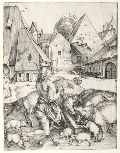 Tuhlaajapoika, n. 1496. tekijältä Albrecht Dürer