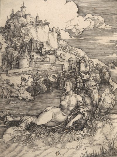 Merihirviö, noin 1498, noin 1498. tekijältä Albrecht Dürer