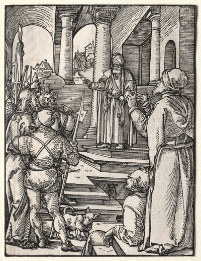Pieni kärsimys: Kristus Pilatuksen edessä, n. 1509-1511. tekijältä Albrecht Dürer