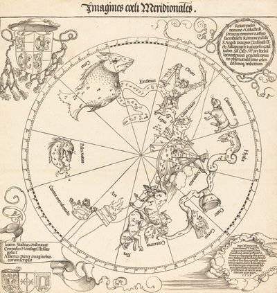 Eteläinen taivaanpuolisko, 1515. tekijältä Albrecht Dürer