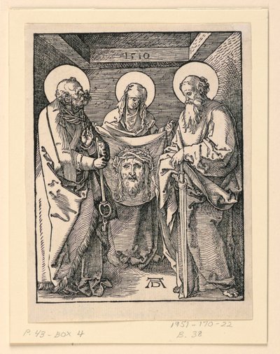 Sudarium (Saints Veronica, Peter ja Paul), Pikku Passion -sarjasta tekijältä Albrecht Dürer