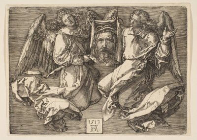 Kahden enkelin esittämä Sudarium, 1513. tekijältä Albrecht Dürer