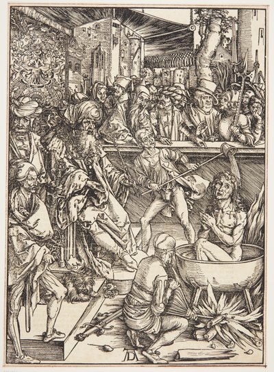 Pyhän Johannes Evankelistan kidutus tekijältä Albrecht Dürer