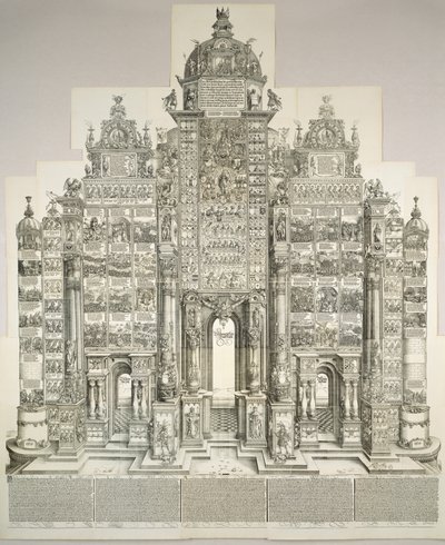 Maximilianuksen riemukaari, 1515 1799 painos. tekijältä Albrecht Dürer
