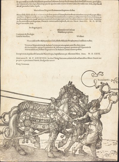 Maximilian I:n voittovaunut (suuri voittoauto) [kilpi 8/8] tekijältä Albrecht Dürer