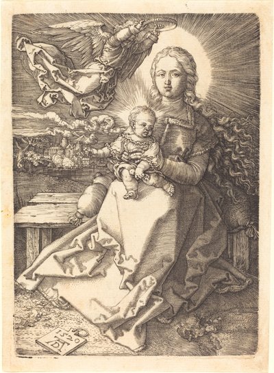 Neitsyt ja lapsi, jonka yksi enkeli kruunasi tekijältä Albrecht Dürer