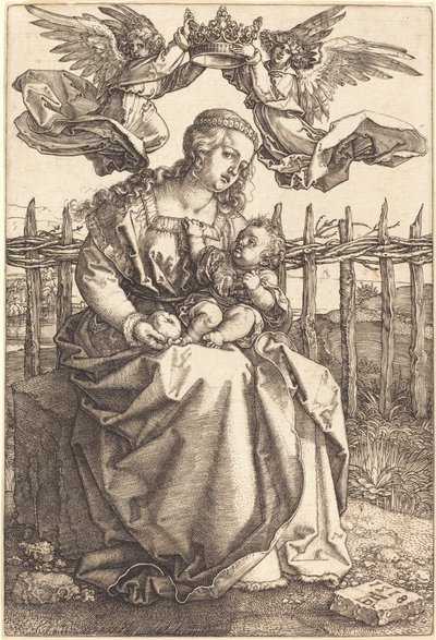 Neitsyt ja lapsi kahden enkelin kruunaamana tekijältä Albrecht Dürer