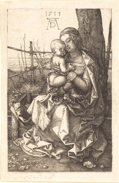 Neitsyt ja lapsi istumassa puussa tekijältä Albrecht Dürer