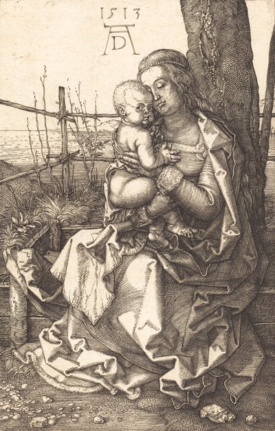 Neitsyt ja lapsi istumassa puussa, 1513. tekijältä Albrecht Dürer