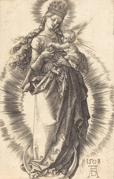 Neitsyt ja lapsi puolikuussa tähtikruunulla, 1508. tekijältä Albrecht Dürer