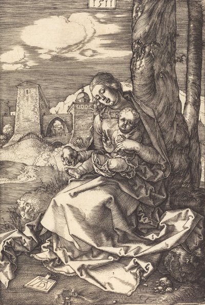 Neitsyt ja lapsi päärynän kanssa, 1511. tekijältä Albrecht Dürer