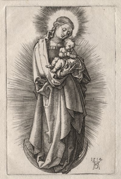 Neitsyt hiusnauhalla puolikuun kuussa tekijältä Albrecht Dürer