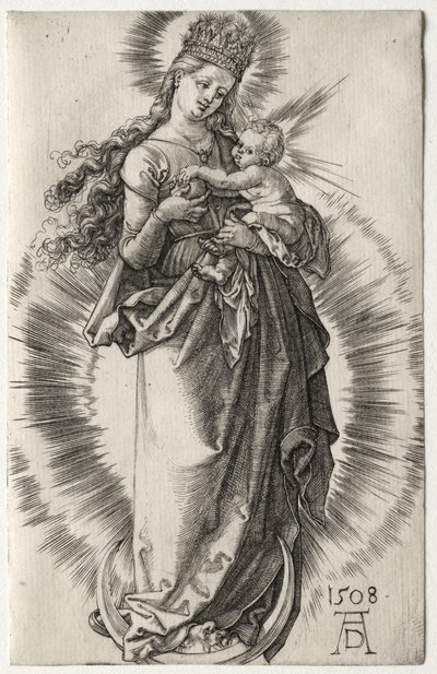 Neitsyt tähtikruunulla, 1508. tekijältä Albrecht Dürer
