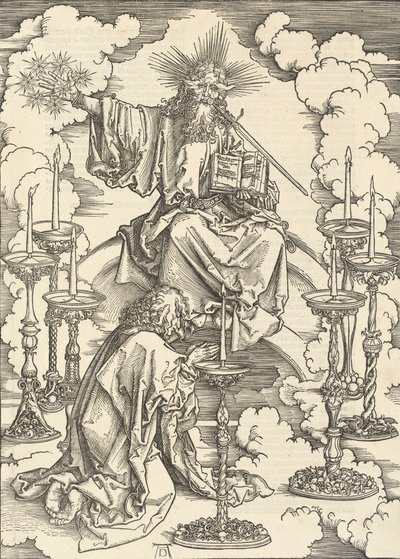 Seitsemän kynttilänjalan visio, 1498. tekijältä Albrecht Dürer