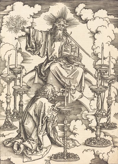 Seitsemän kynttilänjalan visio, luultavasti n. 14961498. tekijältä Albrecht Dürer