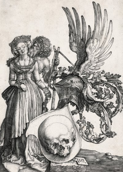 Vaakuna ja kallo, 1503. tekijältä Albrecht Dürer