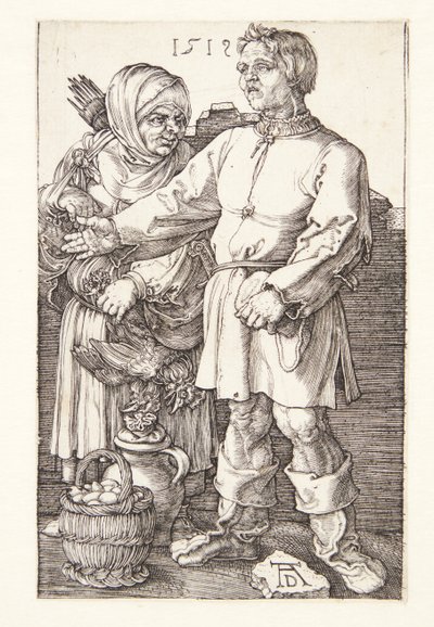 Talonpoika ja hänen vaimonsa torilla tekijältä Albrecht Dürer