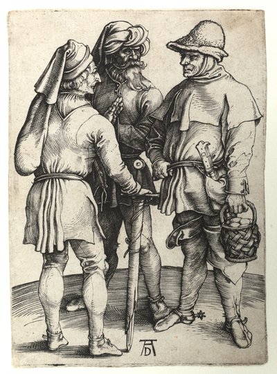 Kolme kyläläistä keskustelussa, n.1497 tekijältä Albrecht Dürer