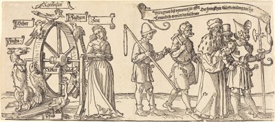 Aika ja kettu kääntävät onnenpyörää kaikentasoisten ihmisten kanssa oikealle tekijältä Albrecht Dürer