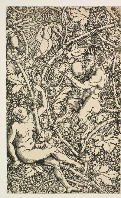 Kaksi mallia kuvakudoksille satyrperheen kanssa tekijältä Albrecht Dürer