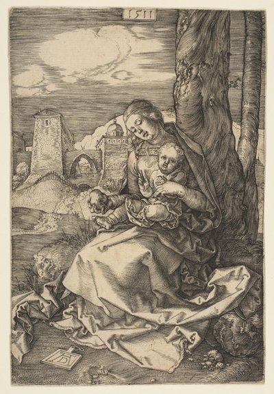 Neitsyt ja lapsi päärynän kanssa, 1511. tekijältä Albrecht Dürer