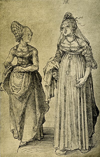Nainen Nürnbergistä ja venetsialainen tekijältä Albrecht Dürer