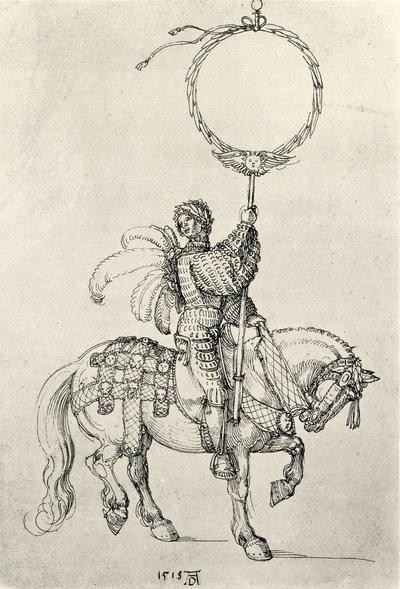 Nuori ratsastaja seppeleen haltijana tekijältä Albrecht Dürer