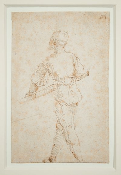 Mies airon kanssa, n. 1520-21 (kynä ja ruskea muste paperille) tekijältä Albrecht Dürer