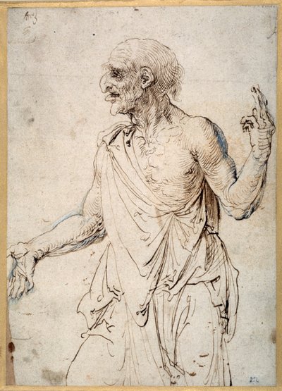 Vanha mies elehtivä (kynä ja muste paperille) tekijältä Albrecht Dürer