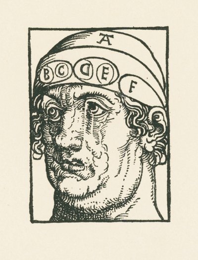 Caput pysicum - pää frenologian tutkimista varten. tekijältä Albrecht Dürer or Duerer