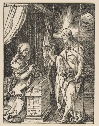Kristus ilmestyy äidilleen, pienestä kärsimyksestä, n. 1510 tekijältä Albrecht Dürer