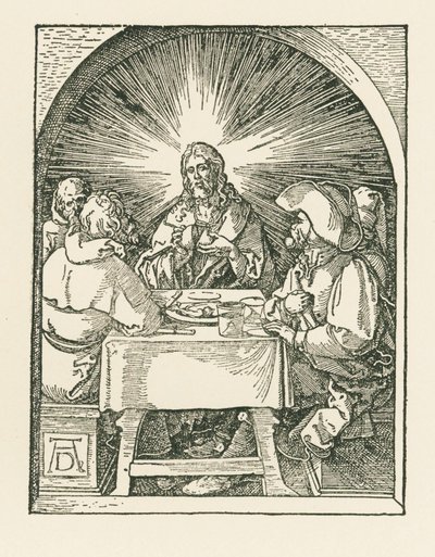 Kristus ja opetuslapset Emmauksessa, noin 1510 (puupiirros). tekijältä Albrecht Dürer or Duerer