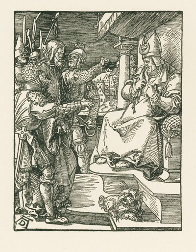 Kristus Kaifaan edessä, noin 1508-09 (puupiirros). tekijältä Albrecht Dürer or Duerer