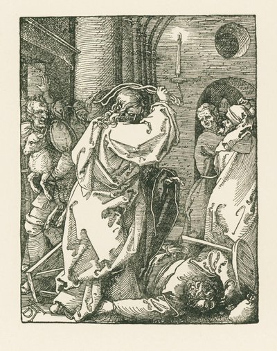 Kristus ajaa kauppiaat ulos temppelistä ... tekijältä Albrecht Dürer or Duerer
