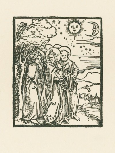 Kristus näyttää opetuslapsilleen taivaassa olevat merkit. tekijältä Albrecht Dürer or Duerer