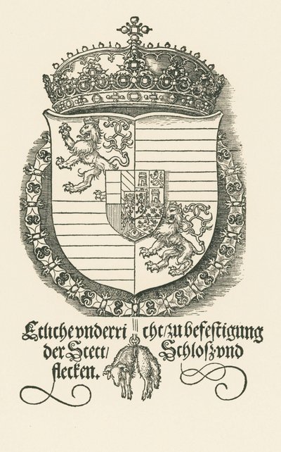 Böömin ja Unkarin kuninkaan Ferdinand I:n vaakuna. tekijältä Albrecht Dürer or Duerer