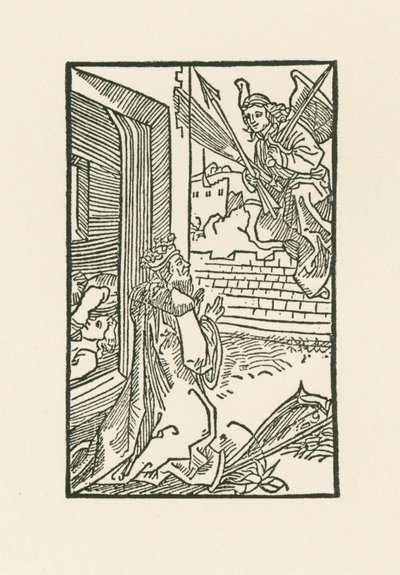 David rukoilee. Illustration to Diurnale s m chorum ecclesie Basilien. Painanut Johann Bergmann, Basel tekijältä Albrecht Dürer or Duerer