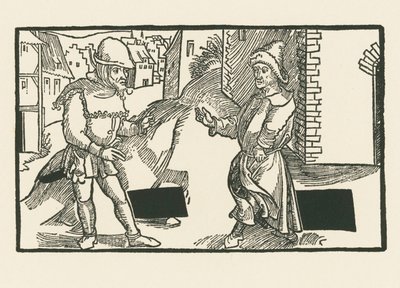 Demea ja Micio, noin 1492-93 (puupiirros). tekijältä Albrecht Dürer or Duerer