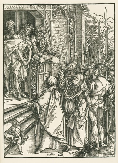 Ecce Homo, noin 1498 (puupiirros). tekijältä Albrecht Dürer or Duerer