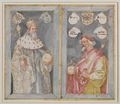 Keisari Kaarle Suuri ja Sigismund, 1507 - 1510 noin tekijältä Albrecht Dürer