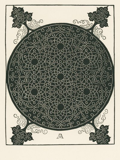 Solmu, jonka keskellä on pieni musta ympyrä, joka toistetaan kuusi kertaa. tekijältä Albrecht Dürer or Duerer