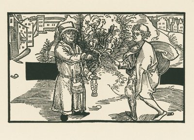 Laches ja Parmeno, noin 1492-93 (puupiirros). tekijältä Albrecht Dürer or Duerer