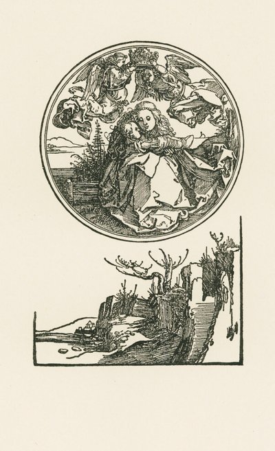 Madonna ympyrässä, n.1514 (puupiirros) tekijältä Albrecht Dürer or Duerer