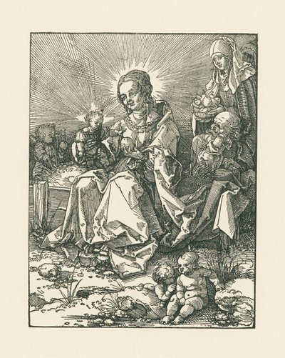 Madonna ruohikkoisella rannalla Pyhän Joosefin ja Pyhän Annan kanssa. tekijältä Albrecht Dürer or Duerer