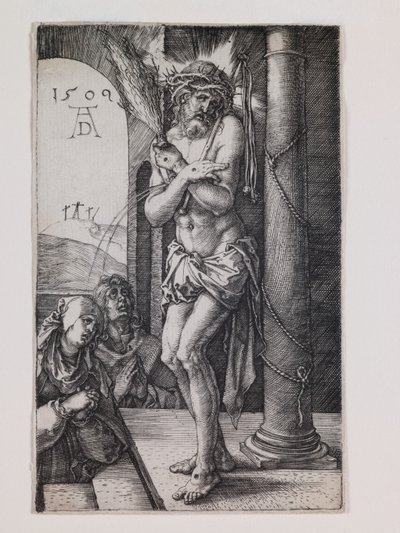 Pylvään surumies, sarjasta "Pieni intohimo". tekijältä Albrecht Dürer or Duerer