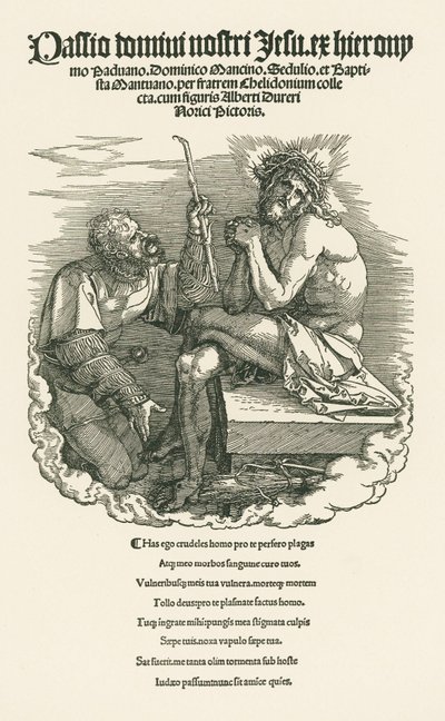 Sotilaan pilkkaama surumies, noin 1511 (puupiirros). tekijältä Albrecht Dürer or Duerer